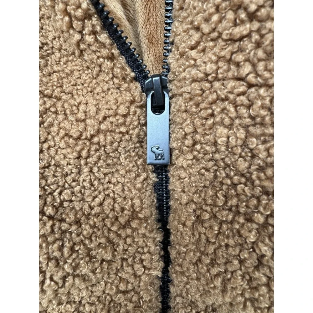 Abercrombie Kids Teddy Sherpa Fleece‎ Jacket Size 13/14 Brown Tan